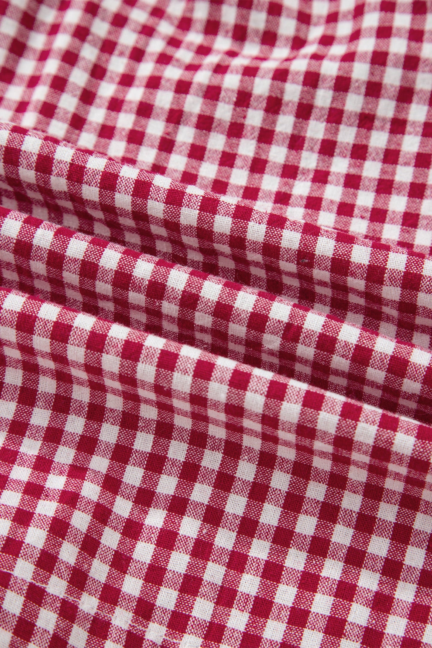 Red Contrast Trim Plaid Print Plus Size Shorts